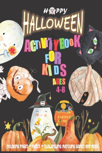 Halloween Activity Book for Kids Ages 4-8