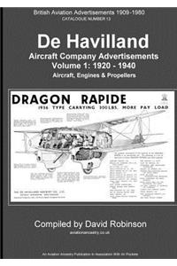De Havilland Aircraft Company Advertisements. Volume 1