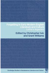 Forgetting in Early Modern English Literature and Culture