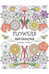 Flowers Adult Coloring Book (Whimsical Gardens)