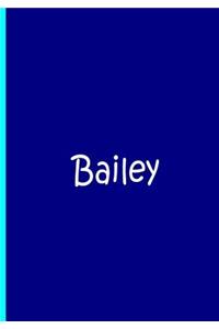 Bailey - Blue Personalized Notebook / Journal / Blank Lined Pages / Soft Matte