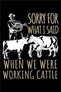 Sorry For What I Said When We Were Working Cattle