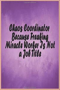 Chaos Coordinator Because Freaking Miracle Worker Is Not a Job Title