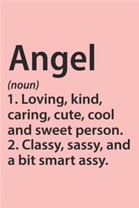 Angel Definition Personalized Name Funny Notebook Gift, notebook for writing, Personalized Angel Name Gift Idea Notebook