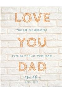 2020-2024 Five Year Planner Love You Dad