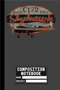 C-172 Skyhawk Airplane Composition Notebook Journal