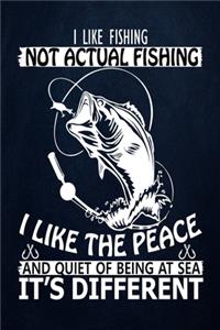 I Like Fishing Not Actual Fishing I Like The Peace And Quiet of Being at Sea It's Different
