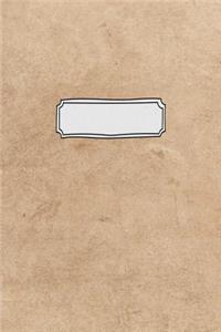 Plain Brown Paper Journal With Label 6X9