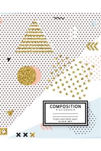 Graph-ruled blank paper composition notebook