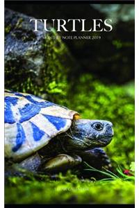 Turtles Monthly Note Planner 2019 1 Year Calendar