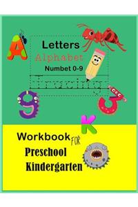 Letters Alphabet Number 0-9 Workbook Tracing for Preschool Kindergarten