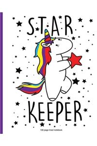 Star Keeper 100 page lined notebook.