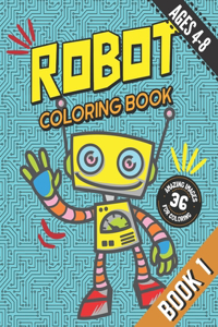 Robot Coloring Book for Kids Ages 4-8