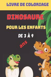 Livre de coloriage dinosaure pour les enfants de 3 à 9 ans
