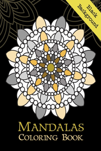 Mandalas Coloring Book Black background
