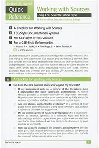Working with Sources Using CSE, Seventh Edition Style