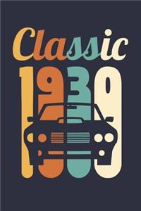 Blank Lined Journal, Diary, Planner, Notebook for 89 Year Old - Vintage 1930 Diary - Mens Car Journal - 89th Birthday Gift