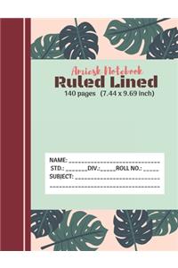 Amiesk Notebook - Ruled Lined Notebook - 140 pages (7.44 x 9.69 inch)