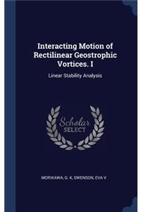 Interacting Motion of Rectilinear Geostrophic Vortices. I