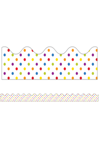 Super Power Rainbow Dots Scalloped Bulletin Board Borders