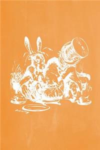 Alice in Wonderland Pastel Chalkboard Journal - Mad Hatter's Tea Party (Orange)