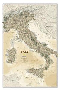 National Geographic Italy Wall Map - Executive - Laminated (23.25 X 34.25 In)
