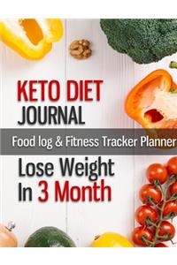 KETO DIET JOURNAL - Food log & Fitness Tracker Planner lose weight in 3 month