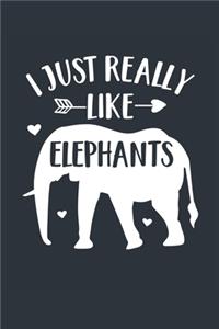 I Just Really Like Elephants Notebook - Elephant Gift for Elephant Lovers - Elephant Journal - Elephant Diary
