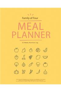 Family Of 4 Meal Planner 52 Weeks Nutrition Log