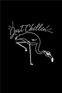 Just Chillin: 6x9 FLAMINGO - lined - ruled paper - notebook - notes