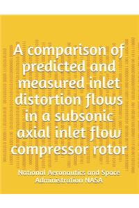 A comparison of predicted and measured inlet distortion flows in a subsonic axial inlet flow compressor rotor