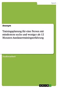 Trainingsplanung für eine Person mit mindestens sechs und weniger als 12 Monaten Ausdauertrainingserfahrung