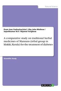 comparative study on traditional herbal medicines of Mannans (tribal group in Idukki, Kerala) for the treatment of diabetes