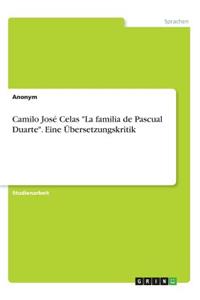Camilo José Celas La familia de Pascual Duarte. Eine Übersetzungskritik