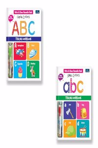 Write & Clean Reusable book - Set of 2 Books - Alphabet (Capital Letters, and Small Letters)