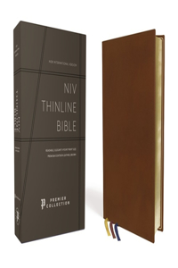 Niv, Thinline Bible, Premium Goatskin Leather, Brown, Premier Collection, Black Letter, Art Gilded Edges, Comfort Print