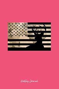 Hunting Journal: Dot Grid Journal - USA Flag Buck Deer Camouflage Deer Hunter Gift - Pink Dotted Diary, Planner, Gratitude, Writing, Travel, Goal, Bullet Notebook