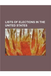 Lists of Elections in the United States