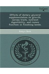 Effects of Dietary Glycerol Supplementation on Growth
