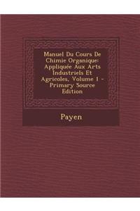 Manuel Du Cours de Chimie Organique