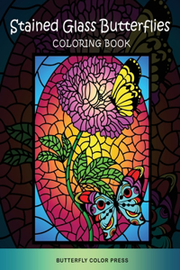Stained Glass Butterflies Coloring Book