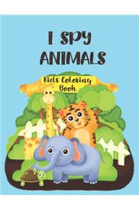 I Spy Animals Kids Coloring Book