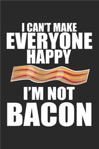 I can't make everyone Happy i'm not Bacon: Funny Breakfast Joke Dot Grid Notebook 6x9 Inches - 120 dotted pages for notes, drawings, formulas - Organizer writing book planner diary