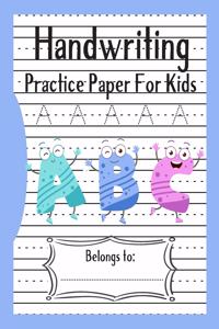Handwriting Practice Paper for ABC Kids