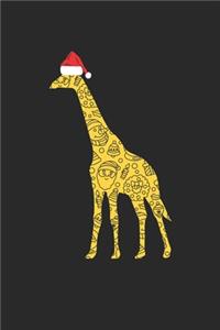 Giraffe with Santa Hat Christmas Notebook - Christmas Giraffe Journal - Christmas Gift for Animal Or Giraffe Lovers, Zookeepers, Veterinaries