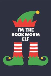 Bookworm Elf Notebook - Funny Christmas Gift for Bookworm Diary - Family Xmas Holiday Journal