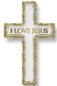 I love jesus gold glitter cross blank journal