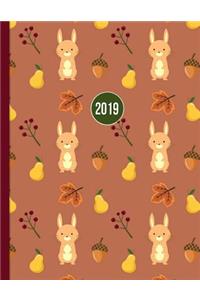2019 Planner; Rabbits with Pears