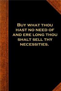 2019 Daily Planner Ben Franklin Quote Necessities Vintage Style