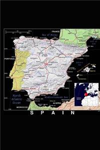 Modern Day Color Map of Spain Journal